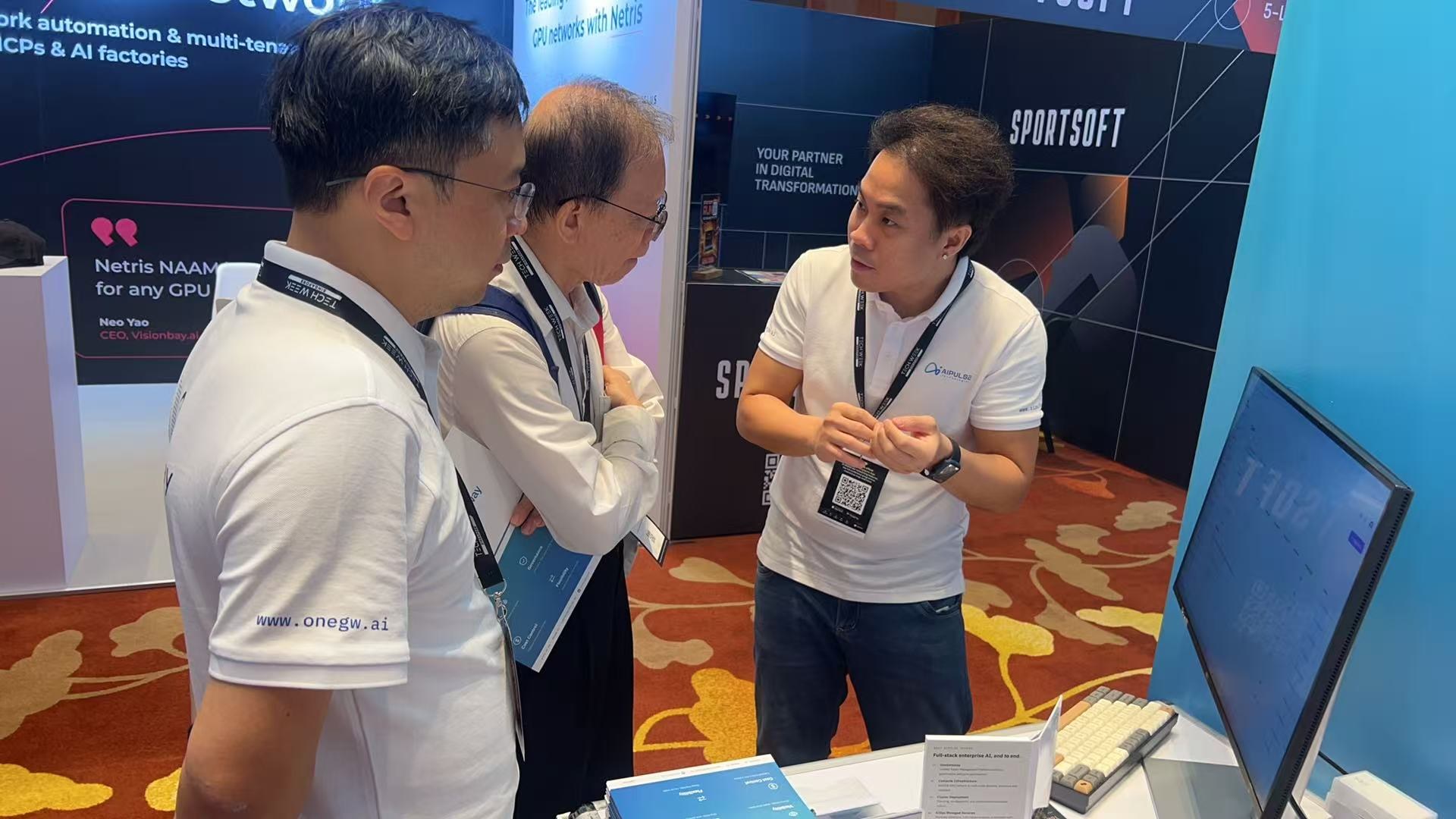 Talking through enterprise AI needs with visitors at Booth 5-K12.